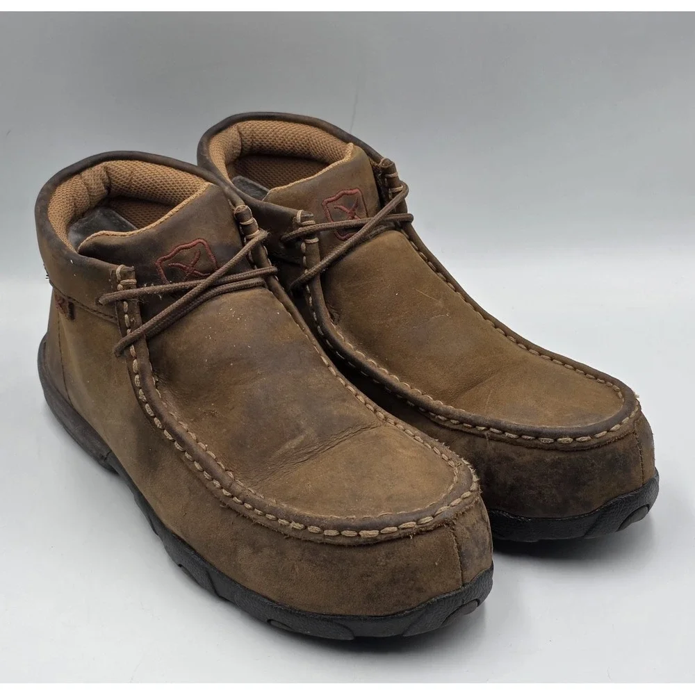 Twisted X WDMST01 Steel Toe EH Work Chukka Boots Women's 9M Brown Leather